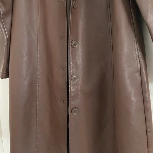 Long Faux Leather Coat - Picture 4 of 5